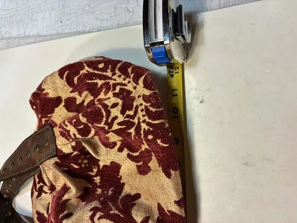 Far Nine Floral Embroidered Velvet and Leather Hobo Bag
